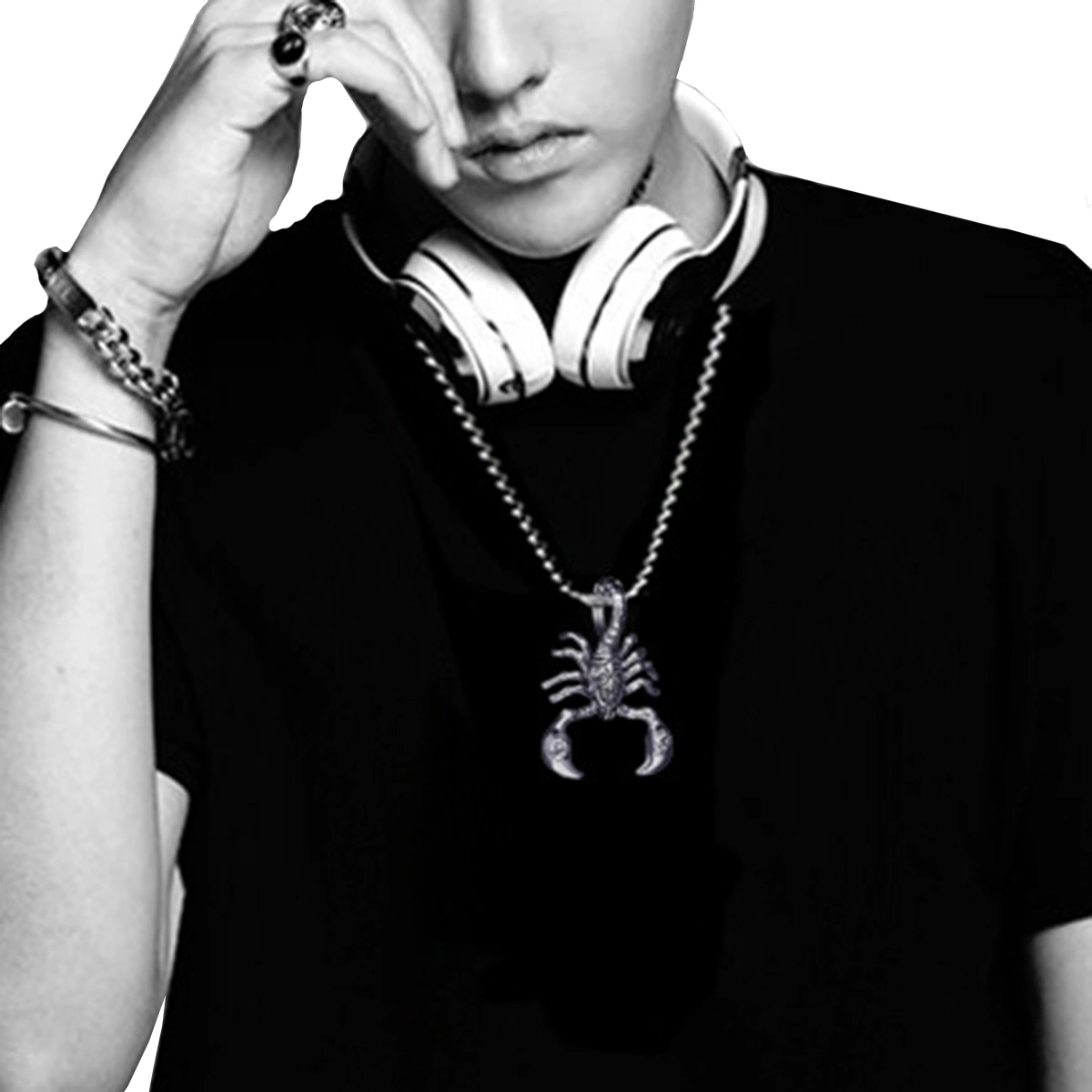Hip Hop Retro Necklace Fashion Male Necklace Scorpion Pendant Titanium Steel Necklace Chain Jewelry for Men Women