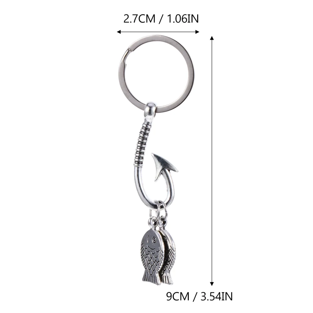 1pc Father's Day Gift Keychain Creative Fishhook Key Chains Bag Keys Decor