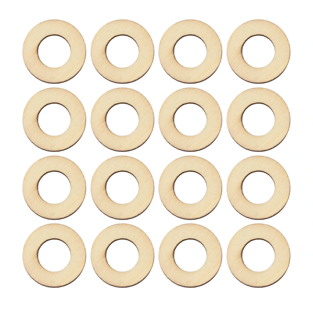 200pcs DIY Craft Making Accessories Circles Decorative Wood Chips Hollowed-out Round Wooden Pieces Mini Wooden Slice Cloth Art Decoration Accessories Size 2CM