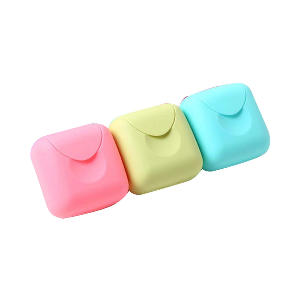 3pcs Soap Box Waterproof and Leakproof Soap Box Cover Lock Soap Storage Box for Bathroom (Small Size Random Color)