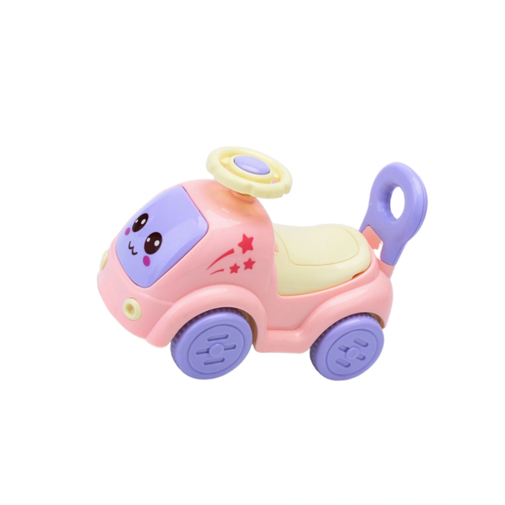 Electric Inertia Sound and Light Music Small Toy Car Early Educational Toys for Baby Toddlers (Pink)