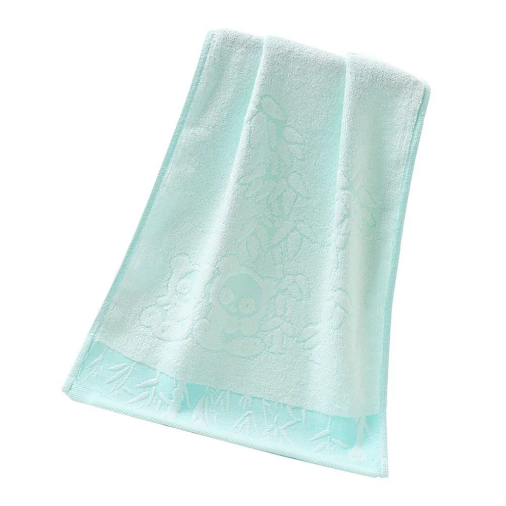 Jacquard Bamboo Fiber Towels Bath Towels Facial Hand Washcloths Washrag Water Absorption Towels for Home Hotels Barber Shops Gifts（Sky-blue）
