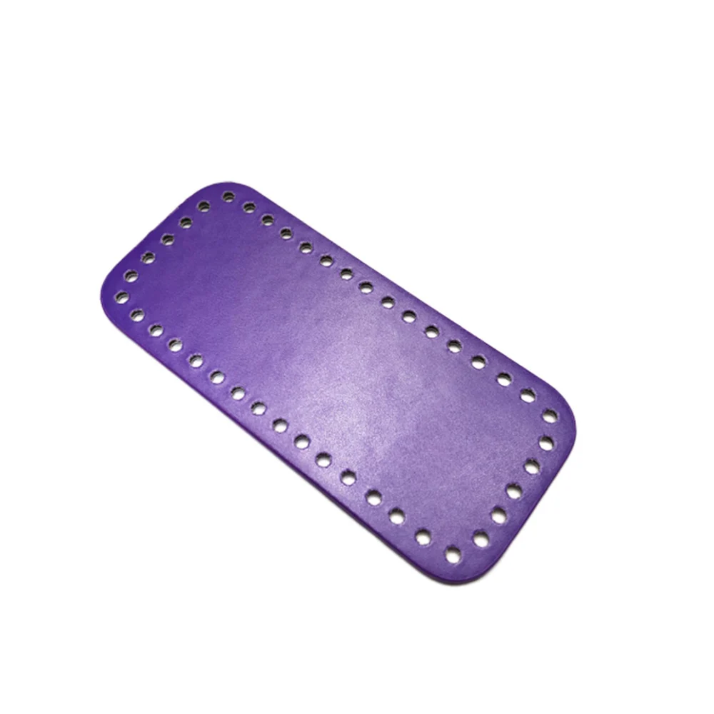 PU Leather DIY Sewing Pouch Base Needle Crochet Gloss Lamination Bottom Handmade Knitting Plate Accessories for Sewing Bag Purse Supplies (Purple)