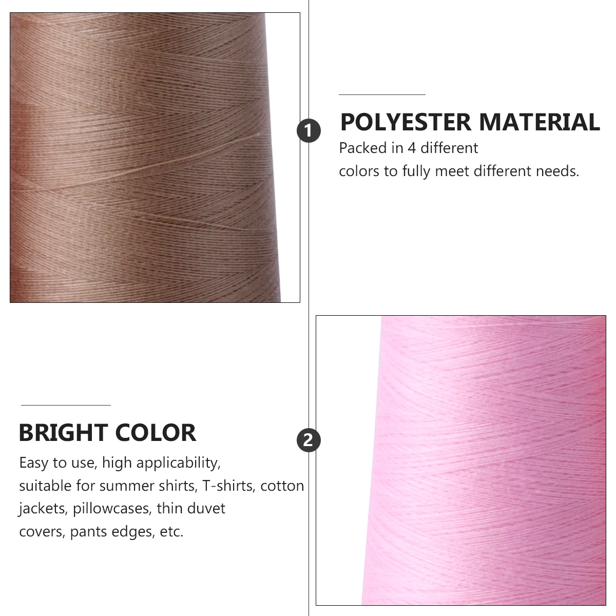 4pcs Assorted Color Polyester Embroidery Machine Thread for Sewing Machine