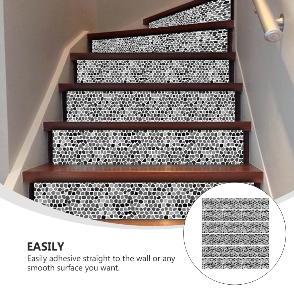 6Pcs Stylish Stairs Stickers Hallway Decals Decorative Stickers Creative Sticker