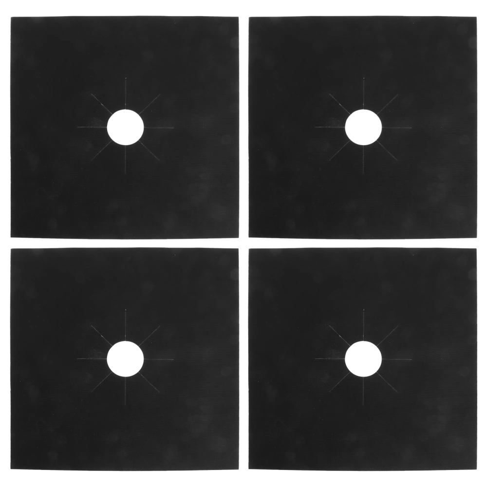 4pcs Universal Heavy Duty Oven Liners Gas Hob Protector PTFE Sheets (Black)