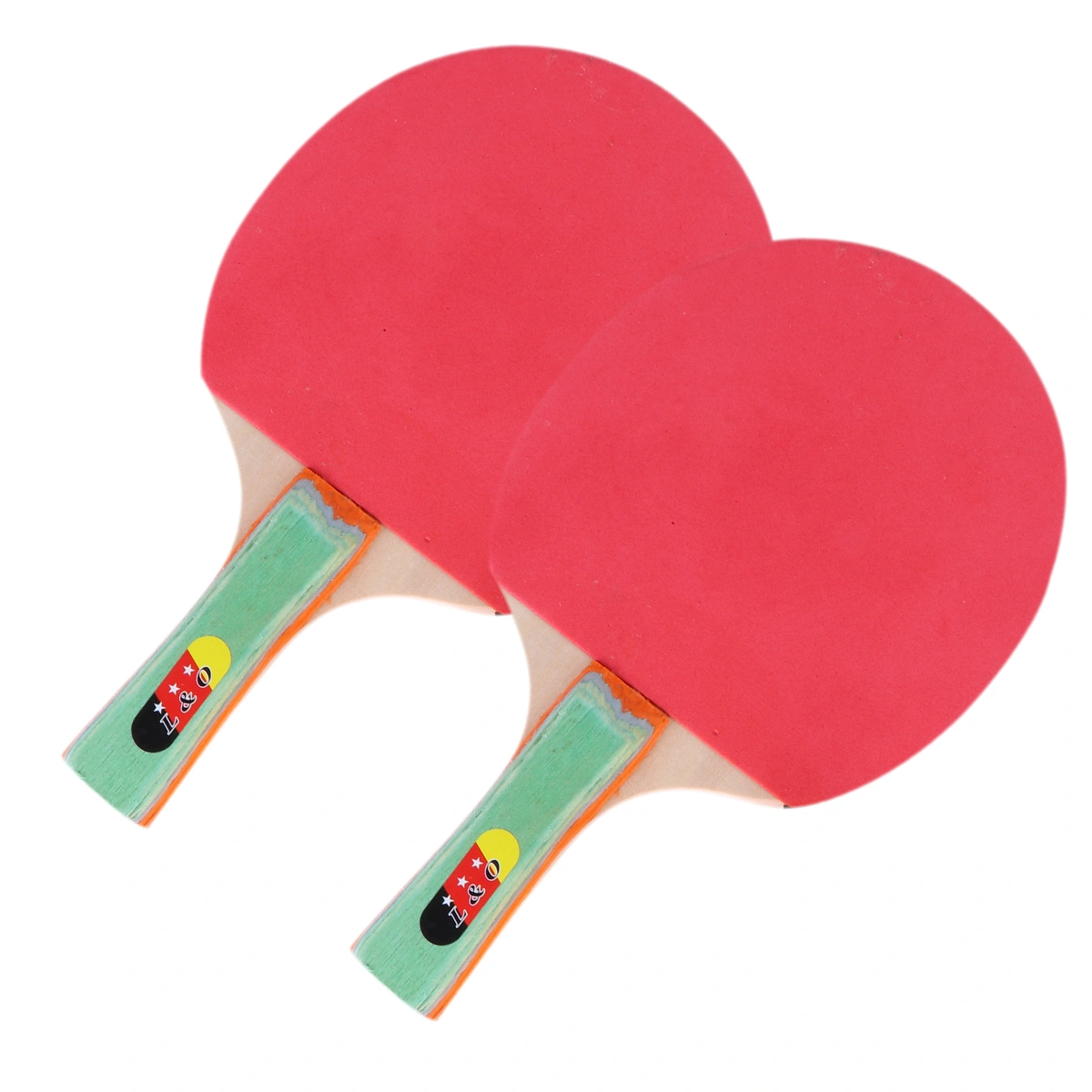 1 Set Table Tennis Racket Set Pong Paddle Set Table Tennis Racket for Adults Kids (2pcs Horizontal and Straight Racket+ 3 Balls)