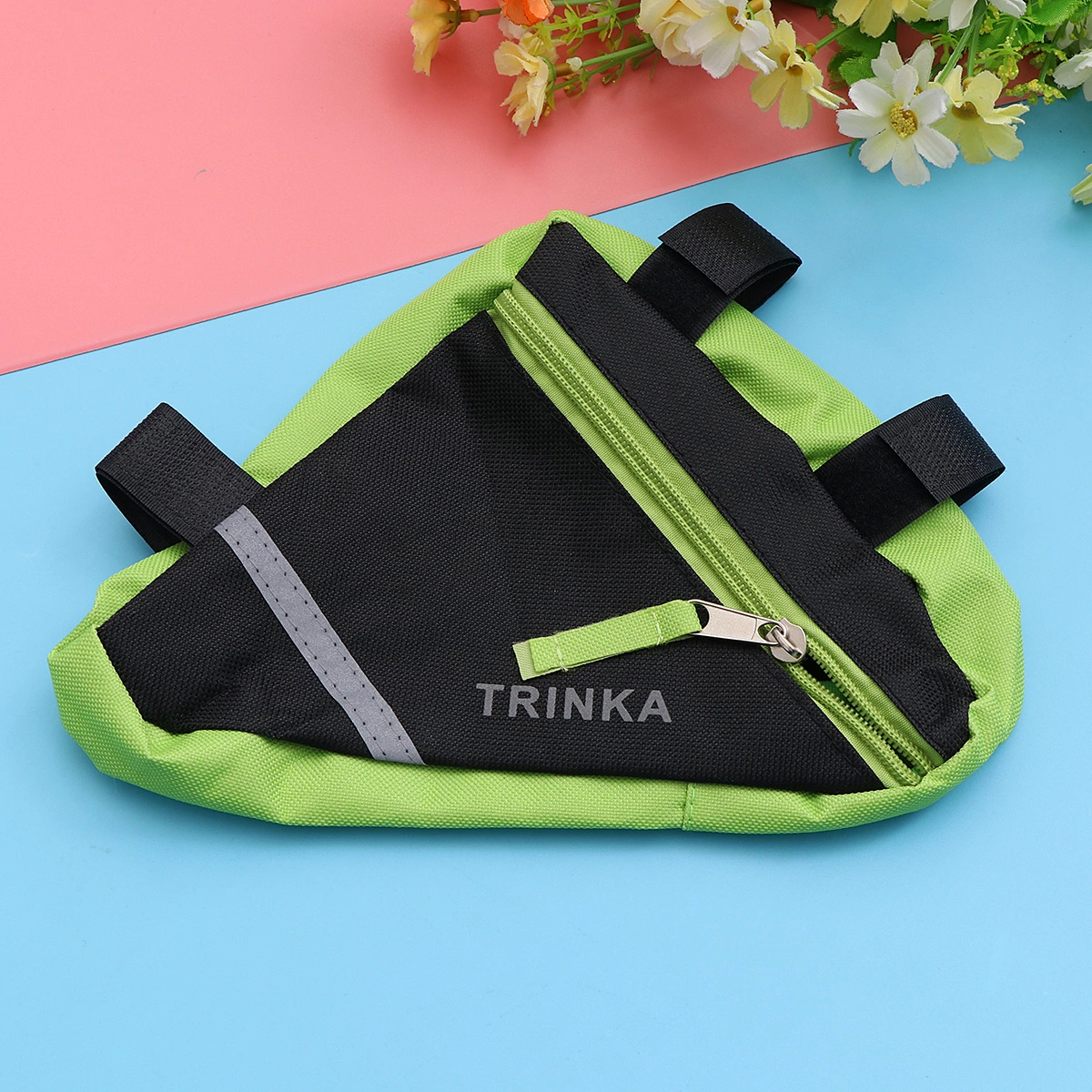 Triangle Cycling Bike Tube Bag MTB Road Front Frame Bag Pannier Accessories (Green)