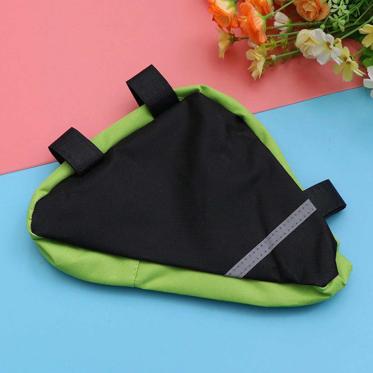 Triangle Cycling Bike Tube Bag MTB Road Front Frame Bag Pannier Accessories (Green)