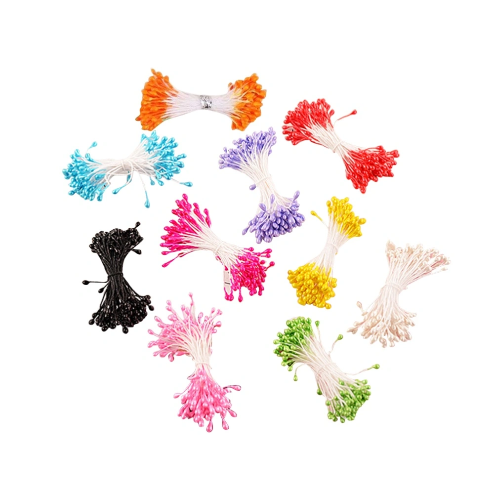 10 Bundles Flower Stamen Multicolored Artificial Pearlized Floral Stamen DIY Accessories For Flower Making Scrapbooking Decoration