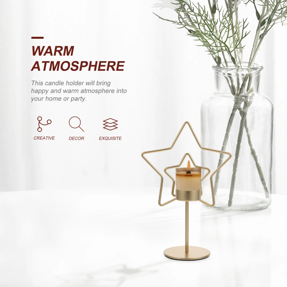 1Pc Creative Iron Five-point Star Candle Holder Ornaments Aroma Candle Holders Decoration