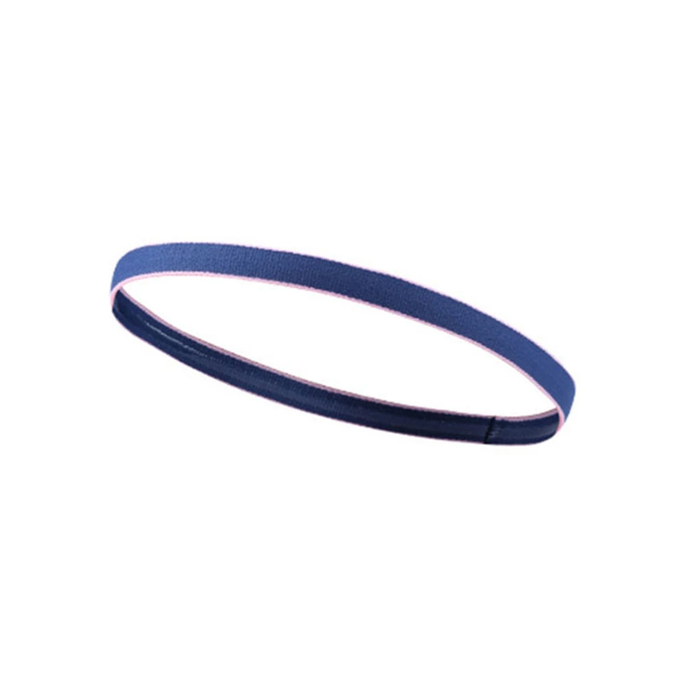 Sports Thin Headband Sweatband Elastic Fashion Hair Band for Men Women Workouts Yoga Running Basketball Soccer Tennis  or Casual Wear (Dark Blue)