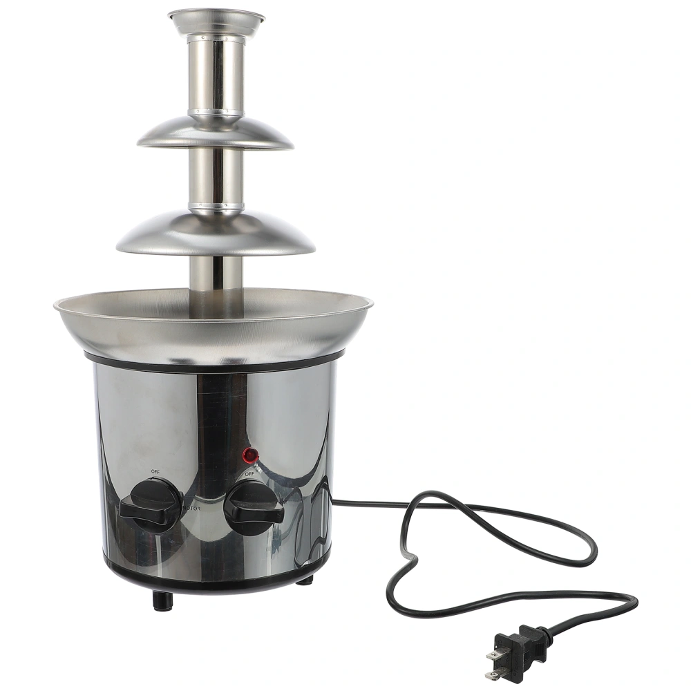 Mini 3 Tiers Chocolate Fountain Stainless Chocolate Fondue Fountain US Plug