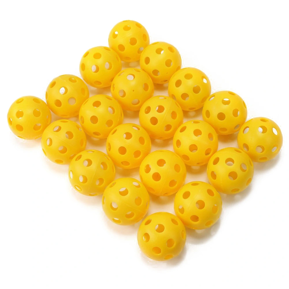 20pcs Air Flow Hollow Balls for Practice (Yellow)