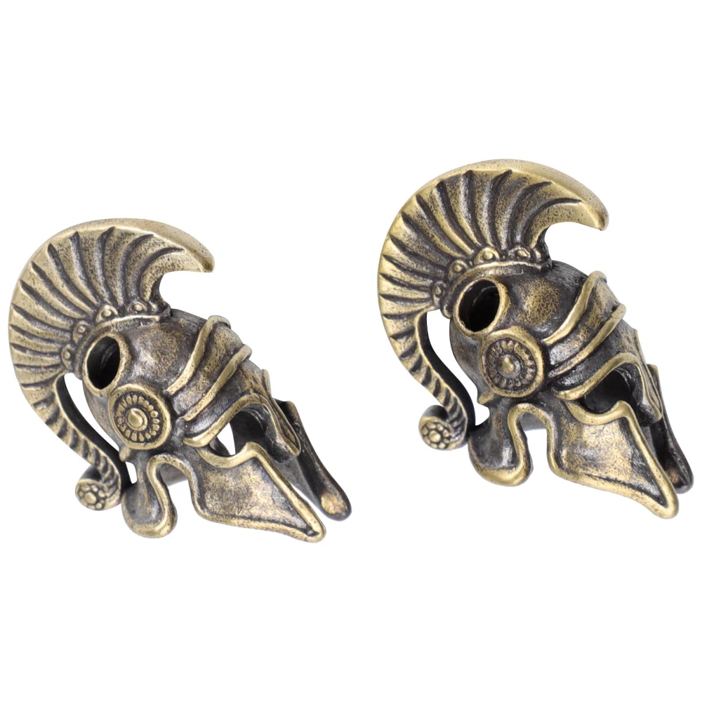 2PCS Spartan Helmet DIY Pendant Decor Brass Small Spartan Helmet Ornament