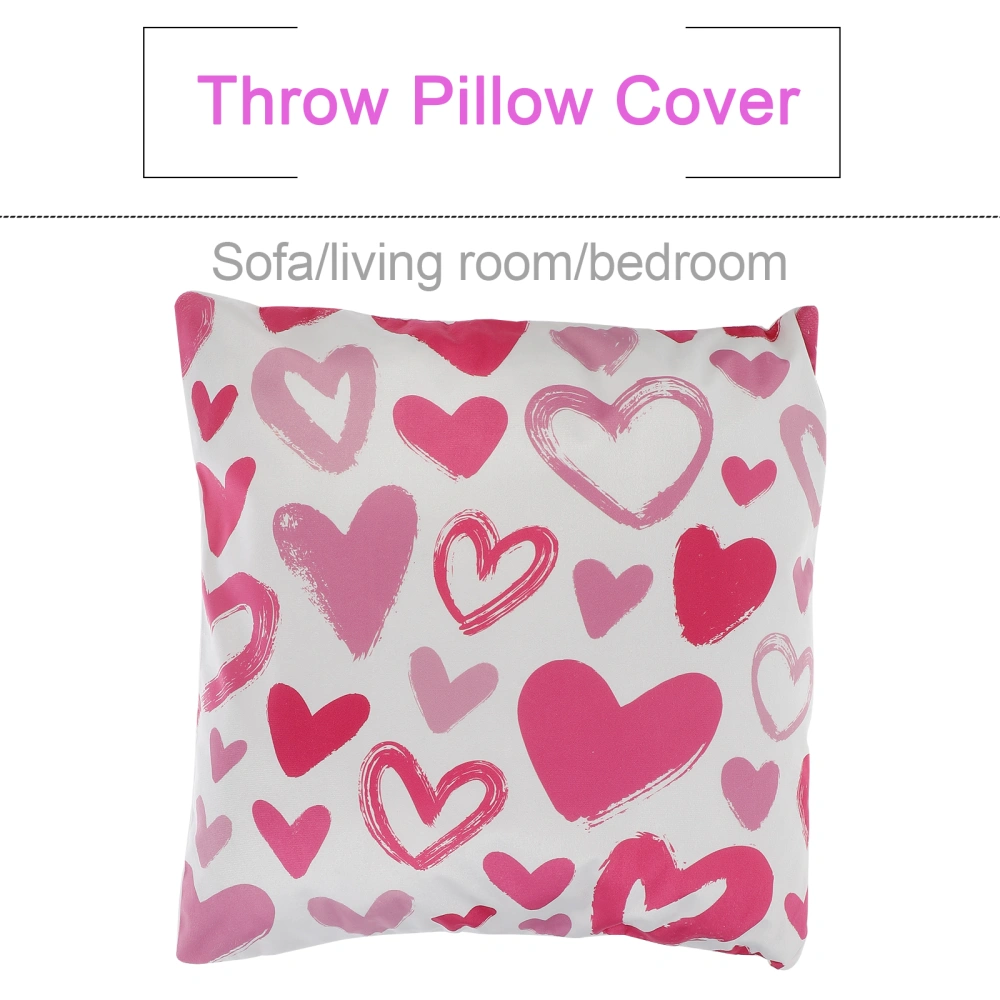 Valentine's Day Theme Pillow Case Loving-heart Pattern Sofa Cushion Cover Pillowcase