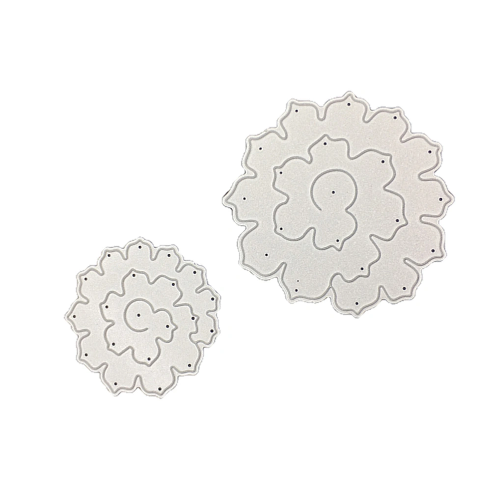 2pcs Cutting Embossing Stencils DIY Flowers Metal Dies Templates for Scrapbooking Making Paper Crafting (Silver, 75*75mm&55*55mm)