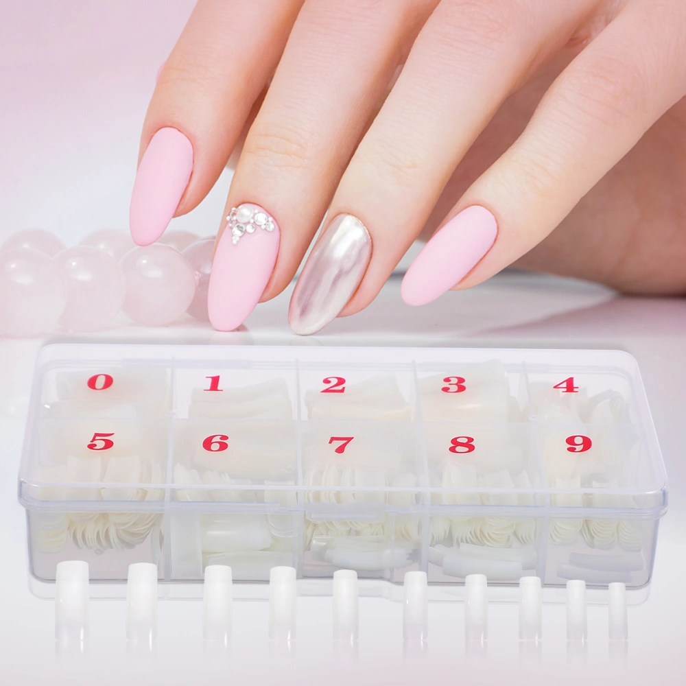 Lurrose 500pcs Nail Tips Artificial False Nails Tips Fake Nail Art Supplies for Nail Salons and Self Nail Art Making