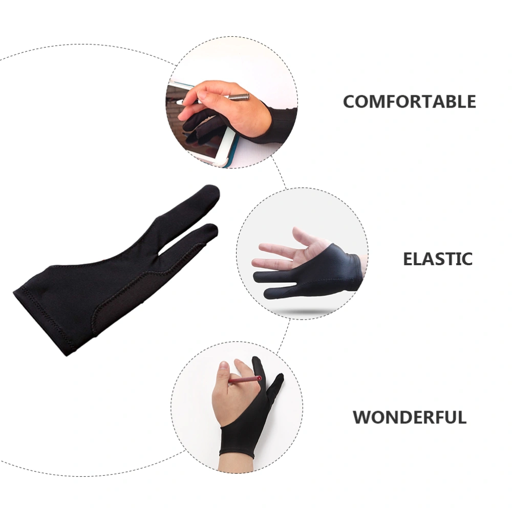 6Pcs Two Finger Gloves Tablet Drawing Gloves Anti Touch Gloves Artist Gloves