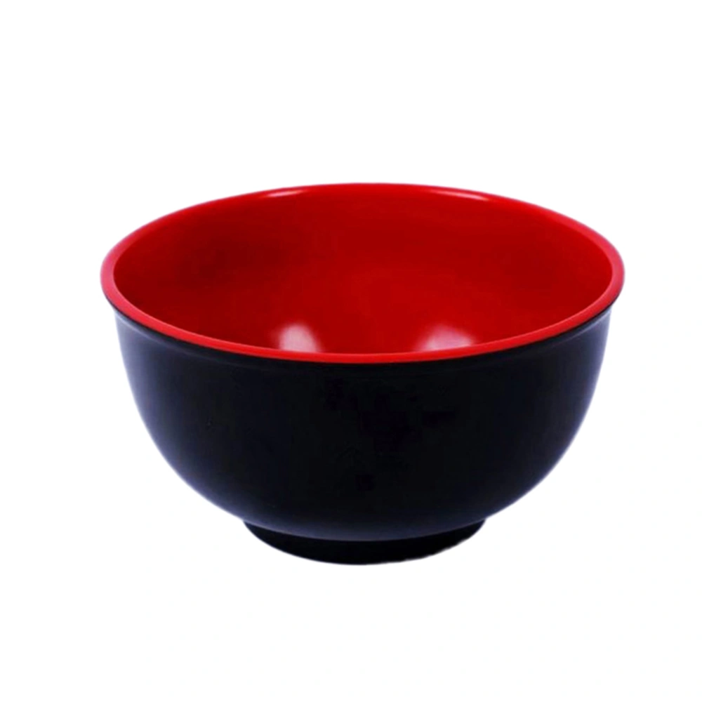 1 Pc 1050ML Imitation Porcelain Soup Bowl Anti-fall Rice Bowl Red Black Double Color Noodles Bowl -19x9cm (Black)