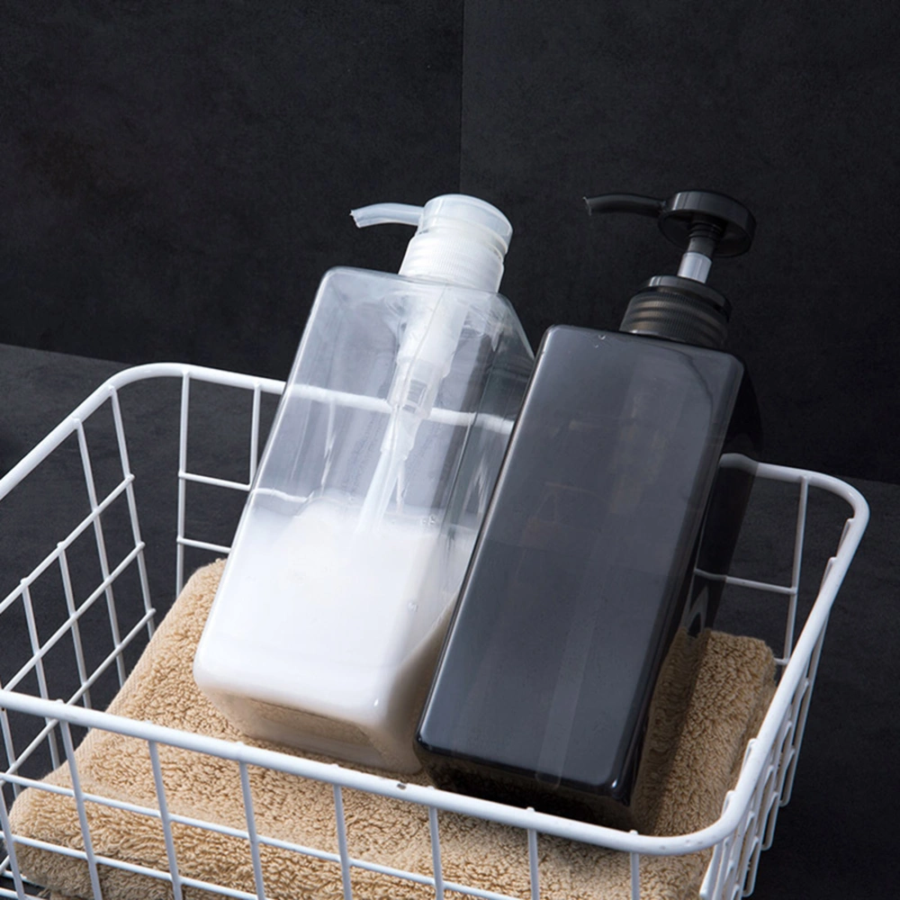 2 Pcs 600ml Shower Gel Bottles Containers Plastic Pump Bottles Refillable Shampoo Container Liquid Bottle for Home Bathroom (Black)