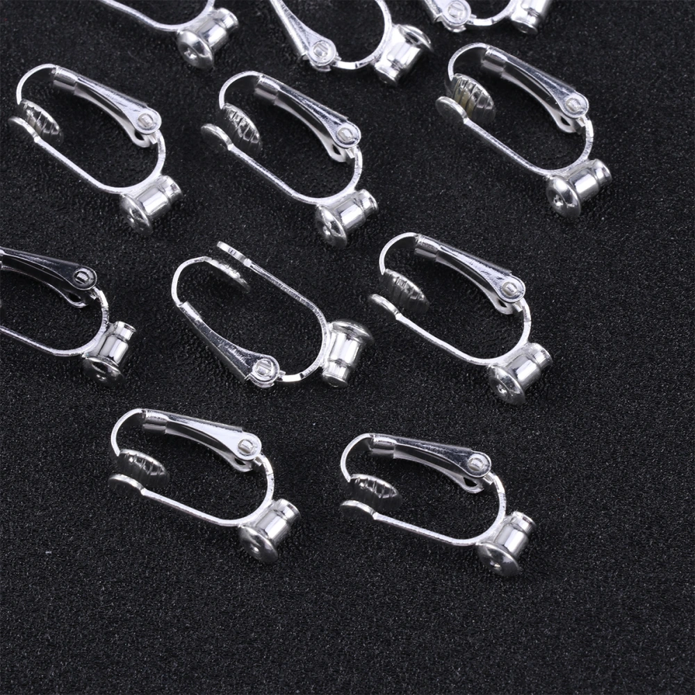 60pcs Screw Ear Clips and Pain Pads Earrings Accessories Portable Ear Studs Clip Converter DIY Ear Hook Jewelry Tools (Golden, Silver and Steel)