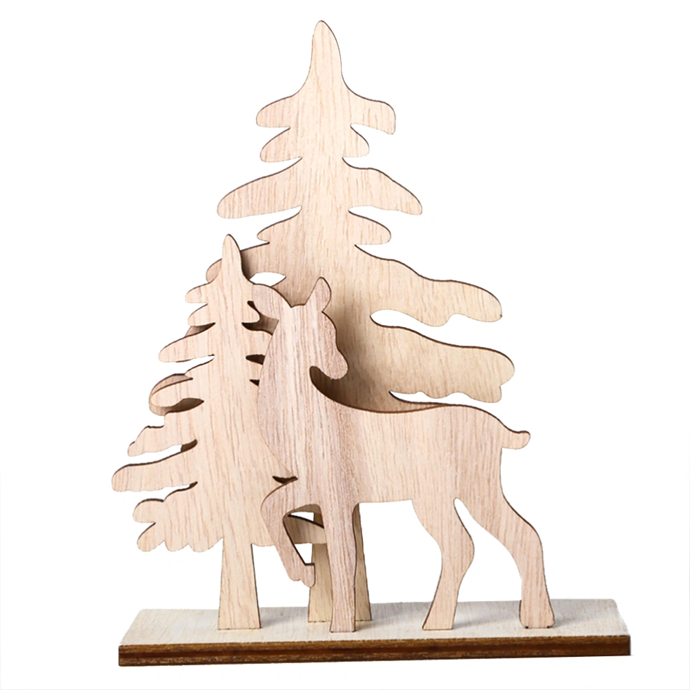 Christmas Creative Deer Decors Wooden Deer Decorations Home DIY Handicraft Decorations Party Supplies