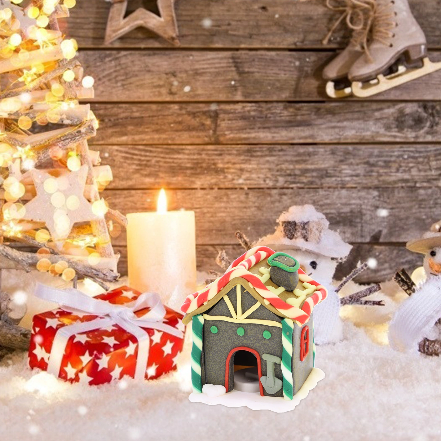 Small House Adornment Cabin Adornment Christmas Decoration Lovely Christmas Adornment
