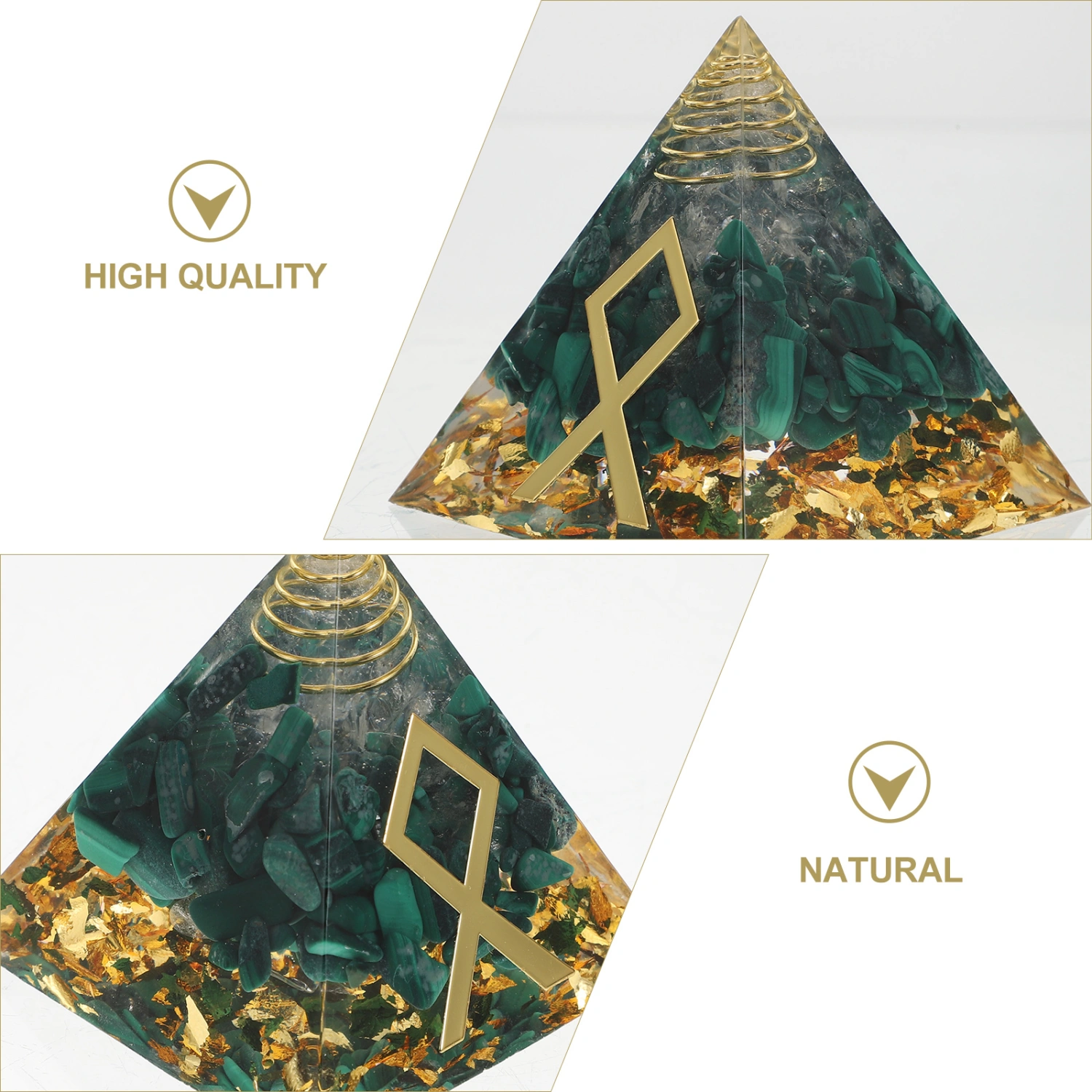 1Pc Crystal Pyramid Adornment Desktop Fengshui Ornament Energy Pyramid Decor
