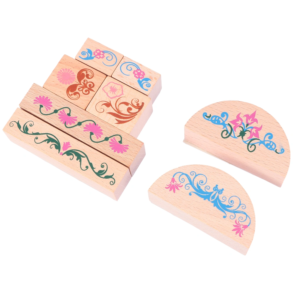 8 Pcs Retro Style Lace Stamps Flower Stamps for DIY Cards Making Decoration