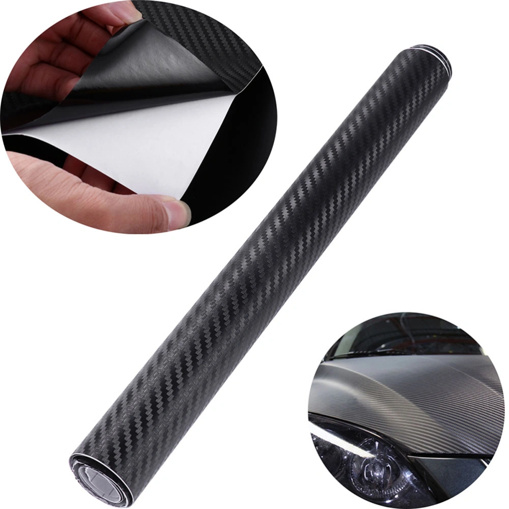 3D Carbon Fiber Wrap Roll DIY Sticker for Car Auto Vehicle Decor 10 x 127CM (Black)