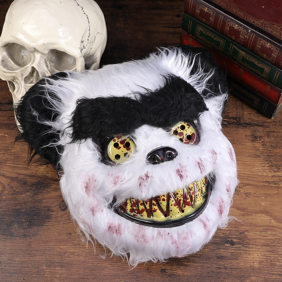 Scary Bloody Panda Mask Costume Prop Mask Dress-up Accessory for Halloween Masquerade Cosply Costume Party Performance