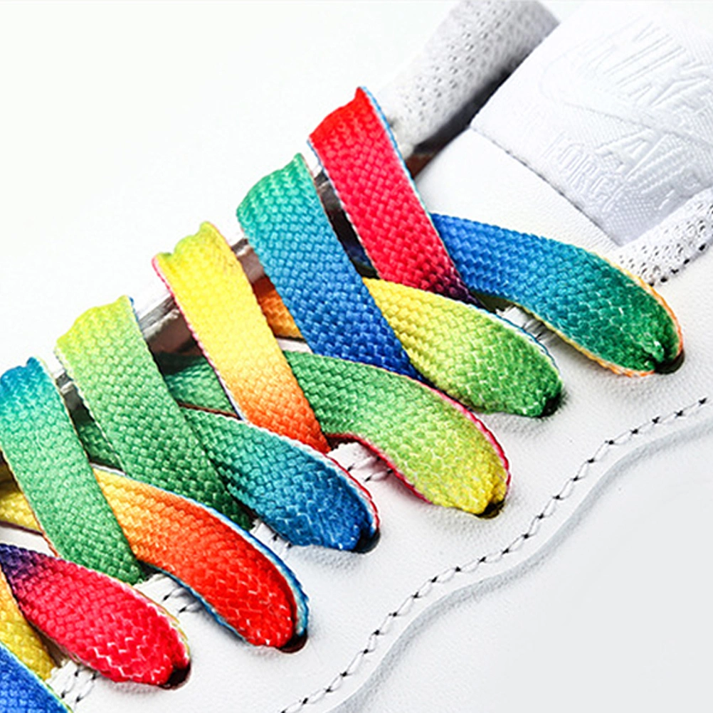 8 Pairs of 120cm Shoelace Printed Polyester Decorative Smooth Shoe Tie for Canvas Shoes Sports Shoes Sneakers (Random Color)
