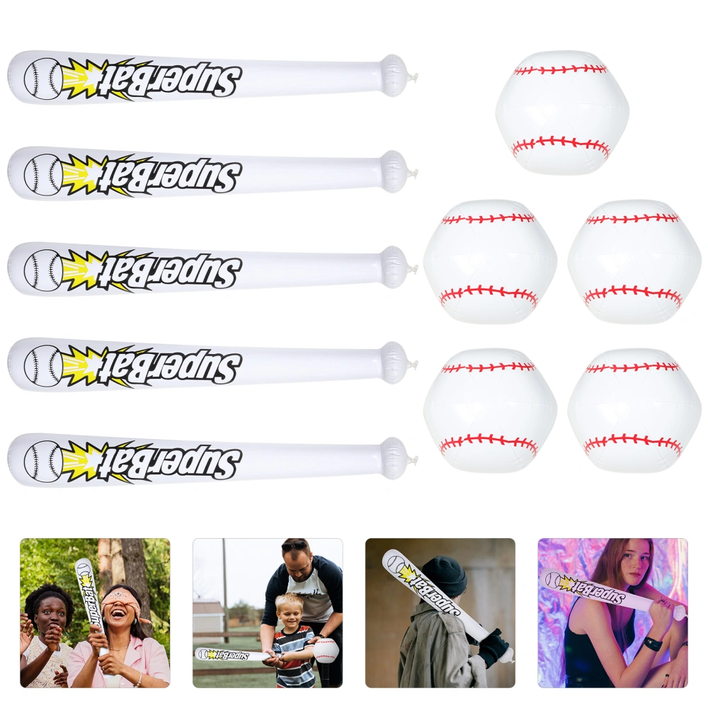 1 Set Inflatable Baseball And Bat Inflatable Pool Toy Party Favor Home Decor