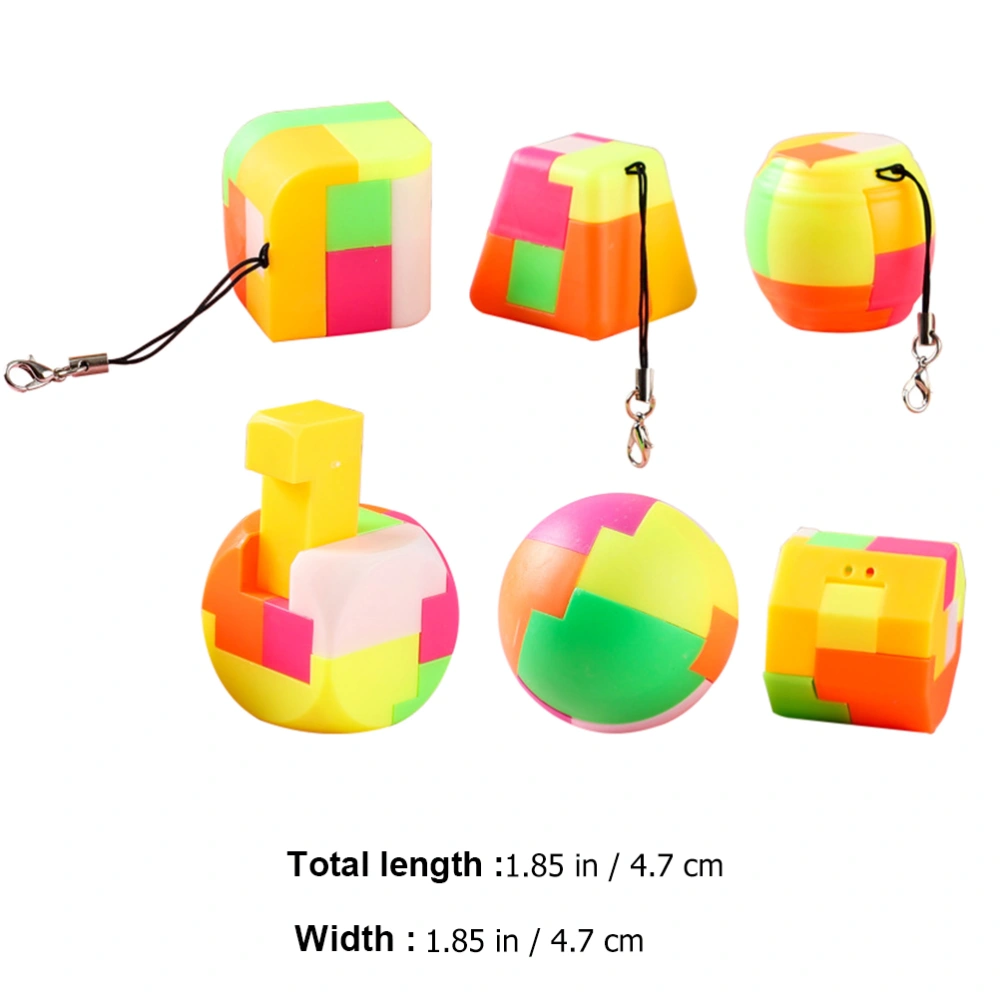 6pcs Creative Intellectual Toys Assembled Keychains Building Block Toys (Colorful)