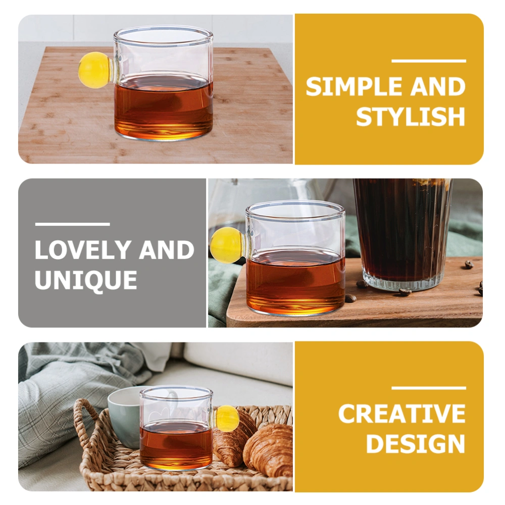 2Pcs Creative Ball Handle Cups Home Simple Coffee Mugs Heat-resistant Water Cups