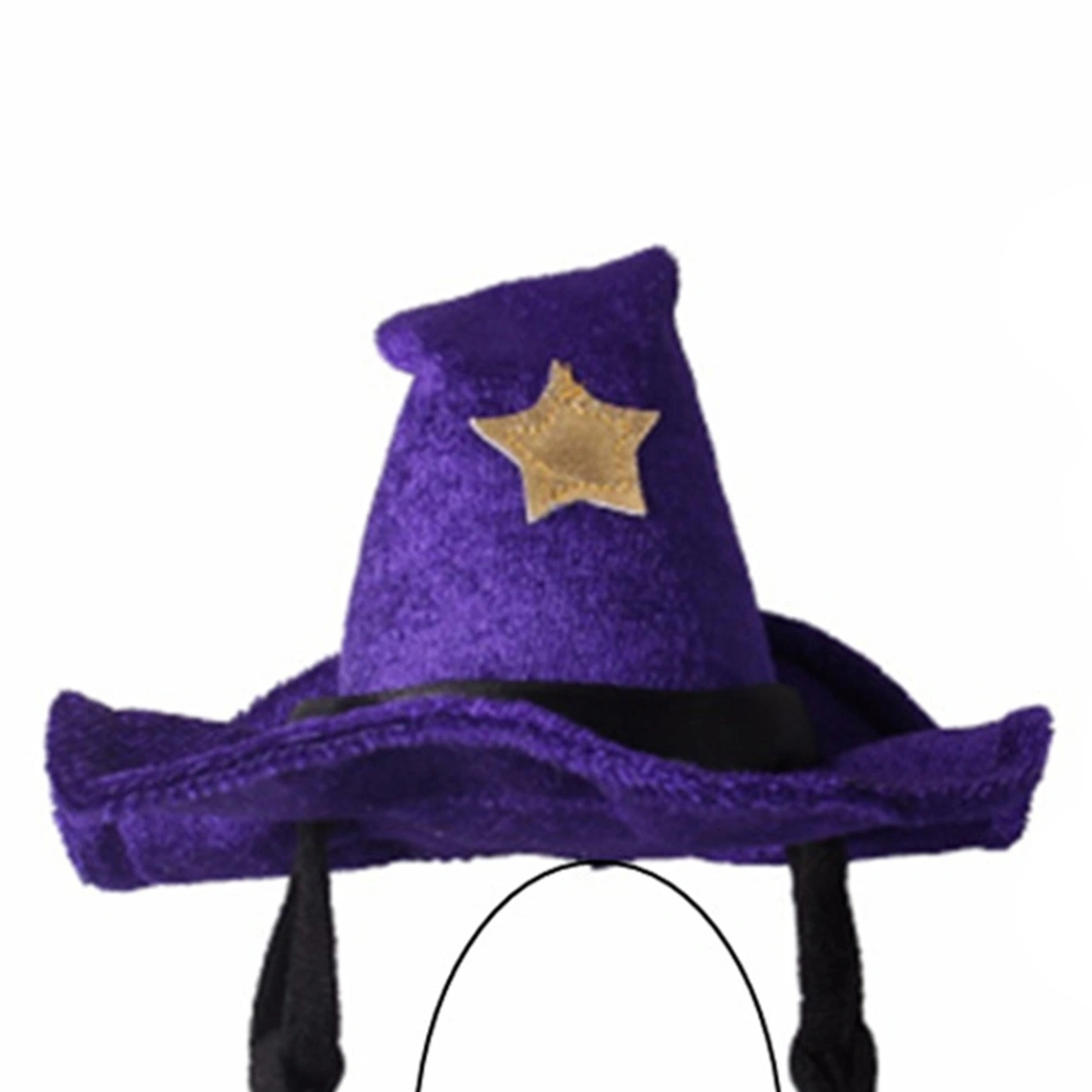 Pets Hat Halloween Decoration Flocking Performance Show Witch Hat Party Headwear (Purple)