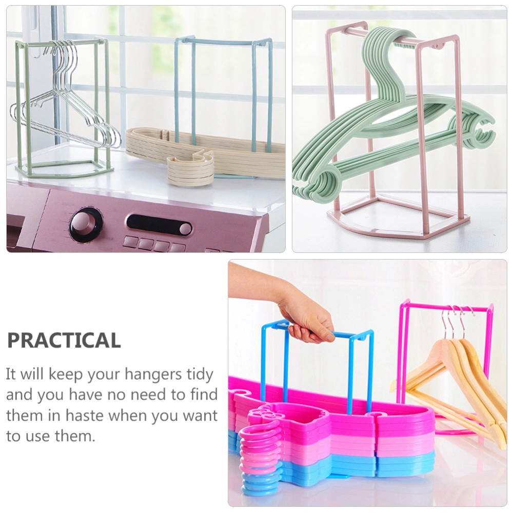 3pcs Portable Hanger Storage Shelf Household Hanger Racks (Random Color)