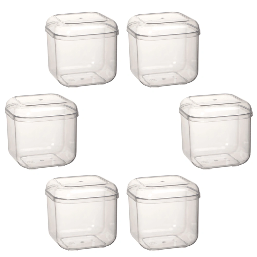 6Pcs Portable Candy Boxes Clear Gift Packing Box Cookie Storage Boxes with Lid