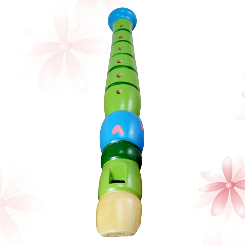 6-Hole Wooden Children Flute Beginner Descant Recorder Music Playing Wind Instruments (Random Style)
