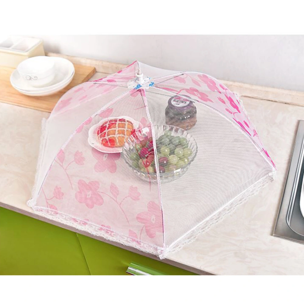 1PC 18 Inches Collapsible Food Cover Large Lace Food Umbrella Insect Prevention Tent for Kitchen Dining Room (Random Color)