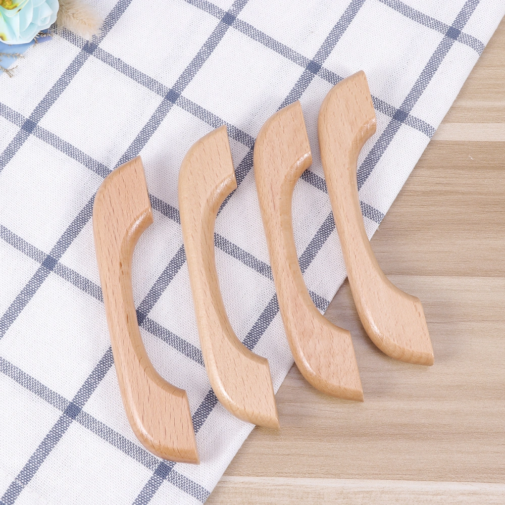 10PCS Kitchen Cabinet Furniture Handle Solid Wooden Cabinet Knob and Handle Door Drawer Wood Pull Handle Knobs