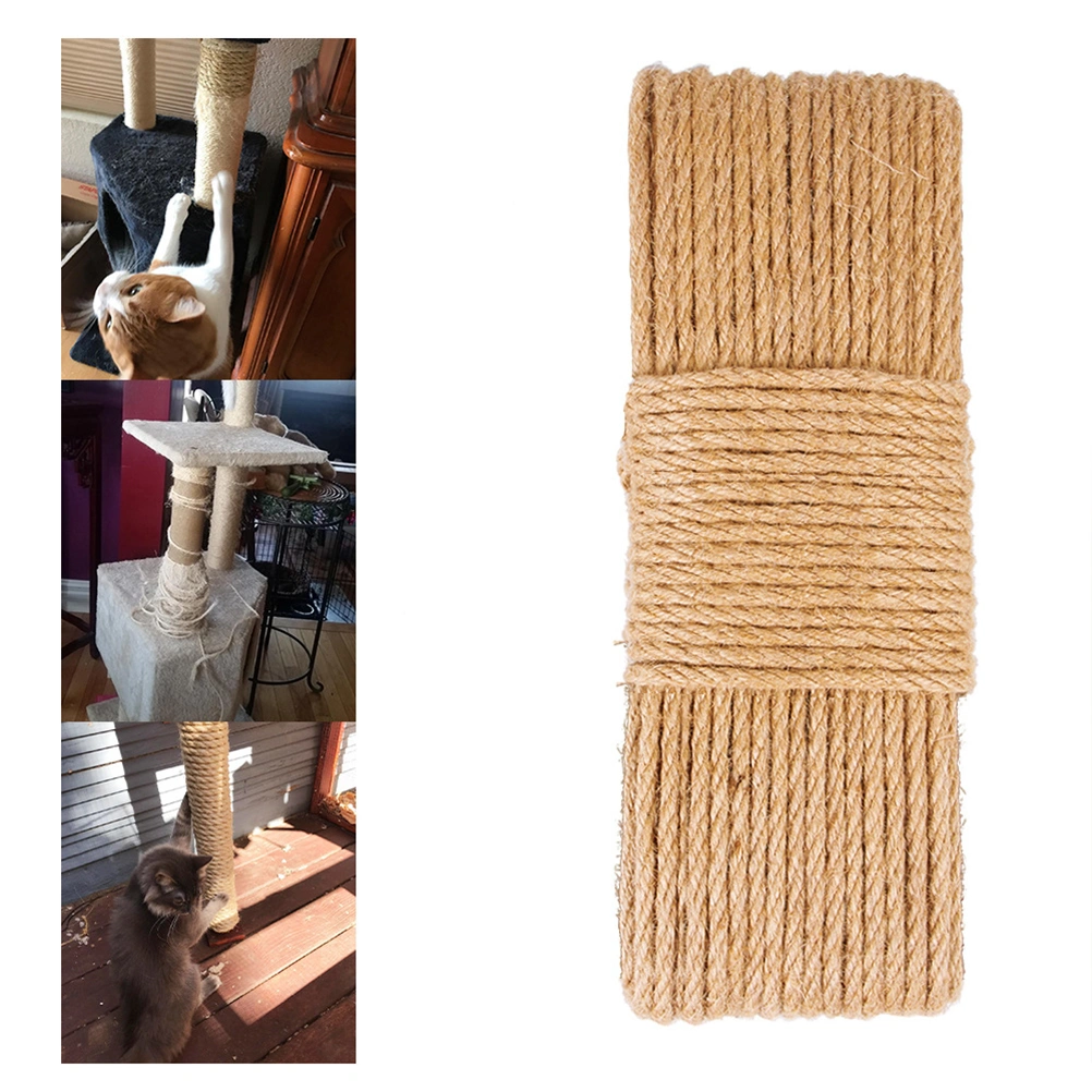 1PC 10M Long Sisal Hemp Rope Cat Scratching Post Accessories Sturdy Cat Climbing Board Material Cat Grinding Claw Toy Material for Home