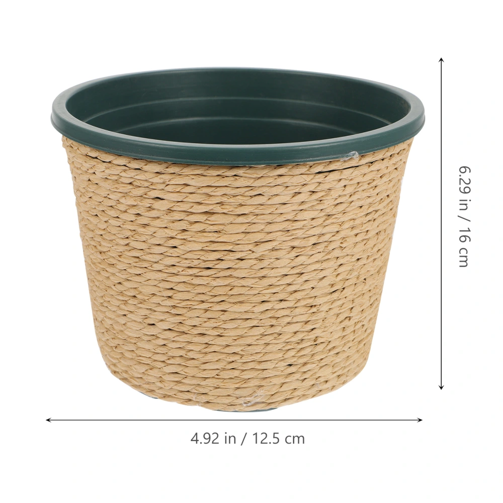 Decorative Rope Woven Flowerpot Desktop Flower Container for Home Office