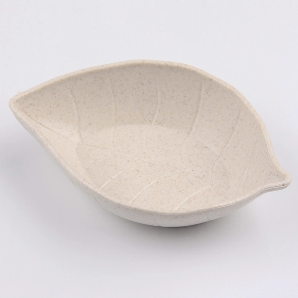 10pcs Wheat Straw Leaves Sauce Salt Dish Bowl Leaf Candy Snack Dish Baby Kid Rice Bowl Plate Tableware Food Fruit Container Box (Assorted Colors)