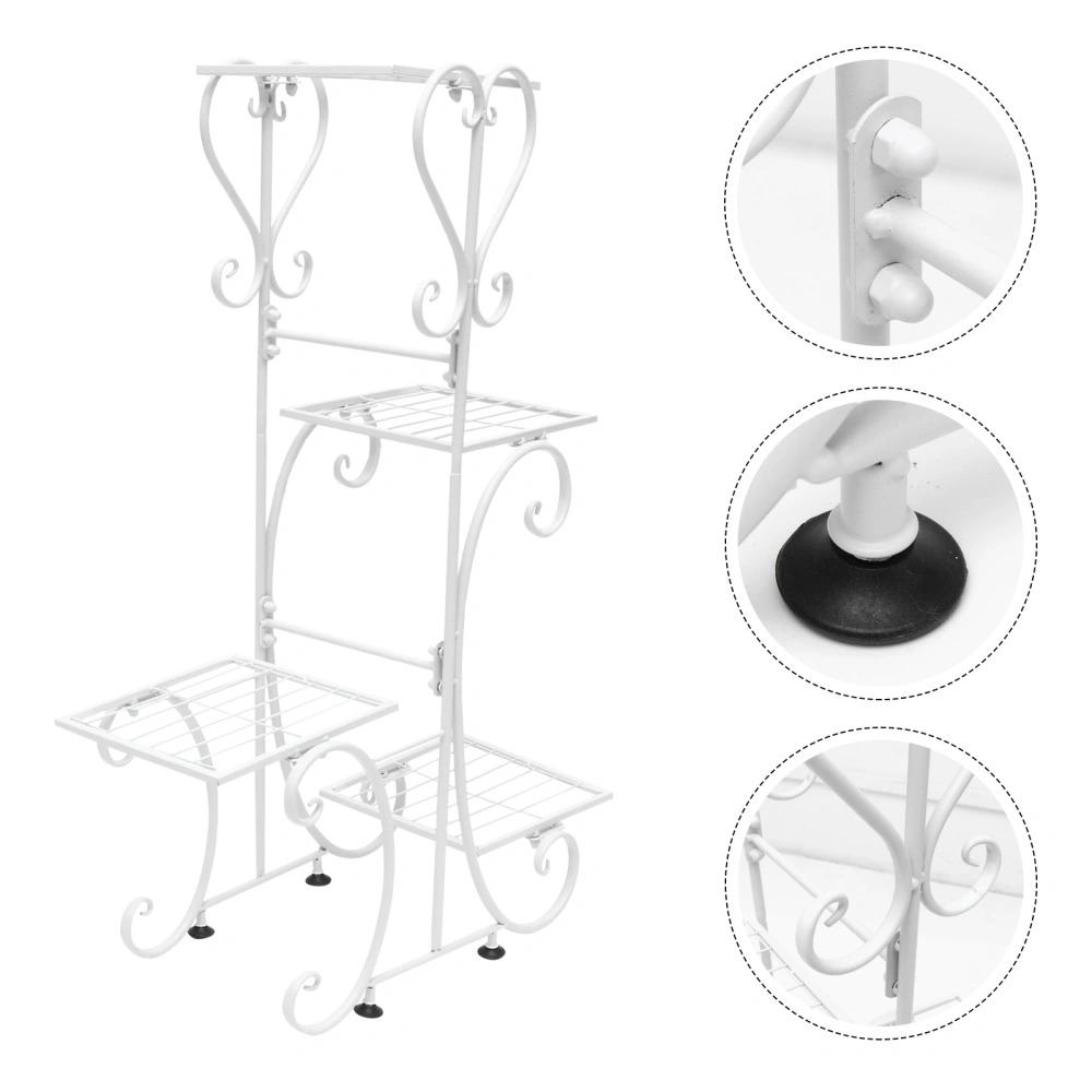 1Pc Indoor Metal Flowerpot Rack Creative Nordic Bonsai Holder for Home White