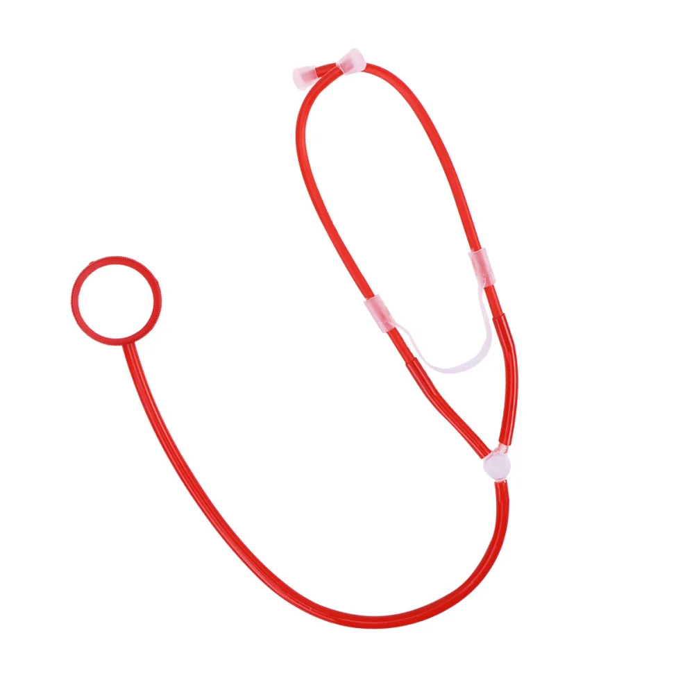 3pcs Halloween Role Play Stimulation  Stethoscope Cosplay Costume Props Adults  Accessories Party Supplies(Red)