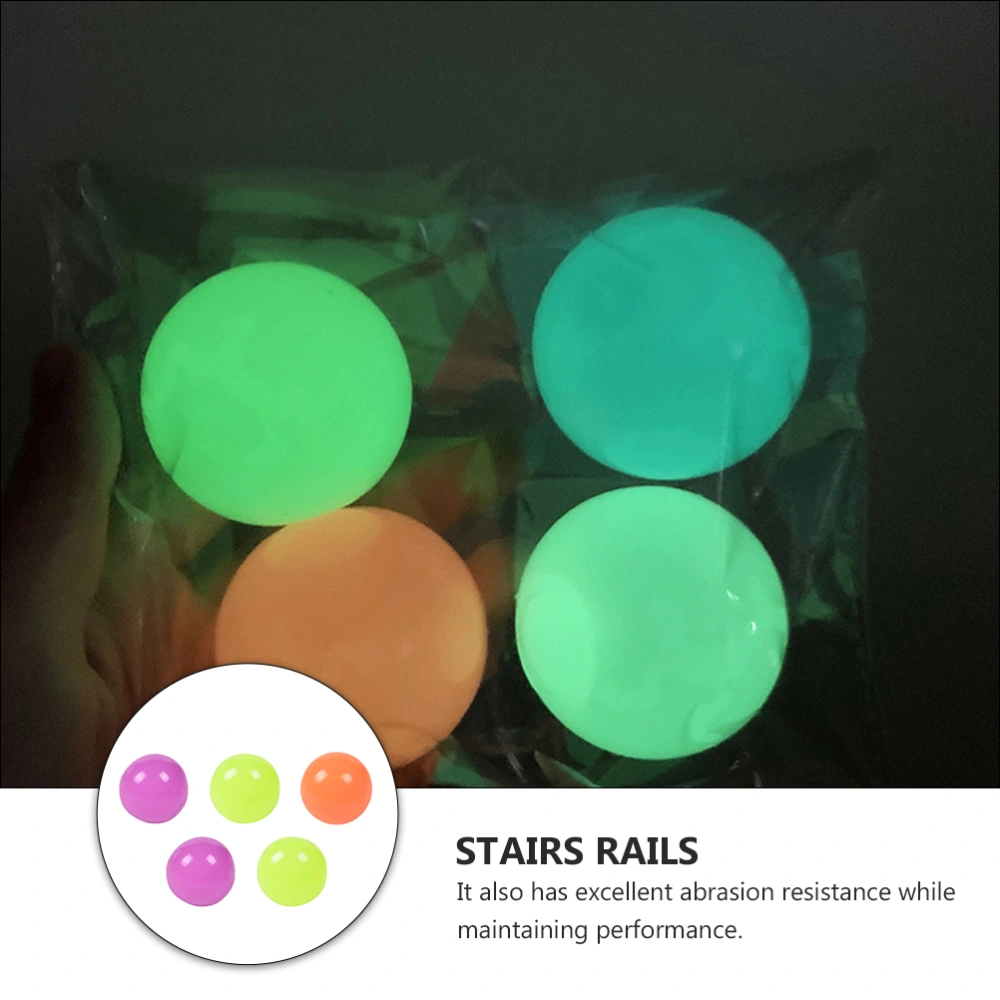 5Pcs Luminous Sticky Ball Toys Indoor Stress Relief Balls (Random Color)