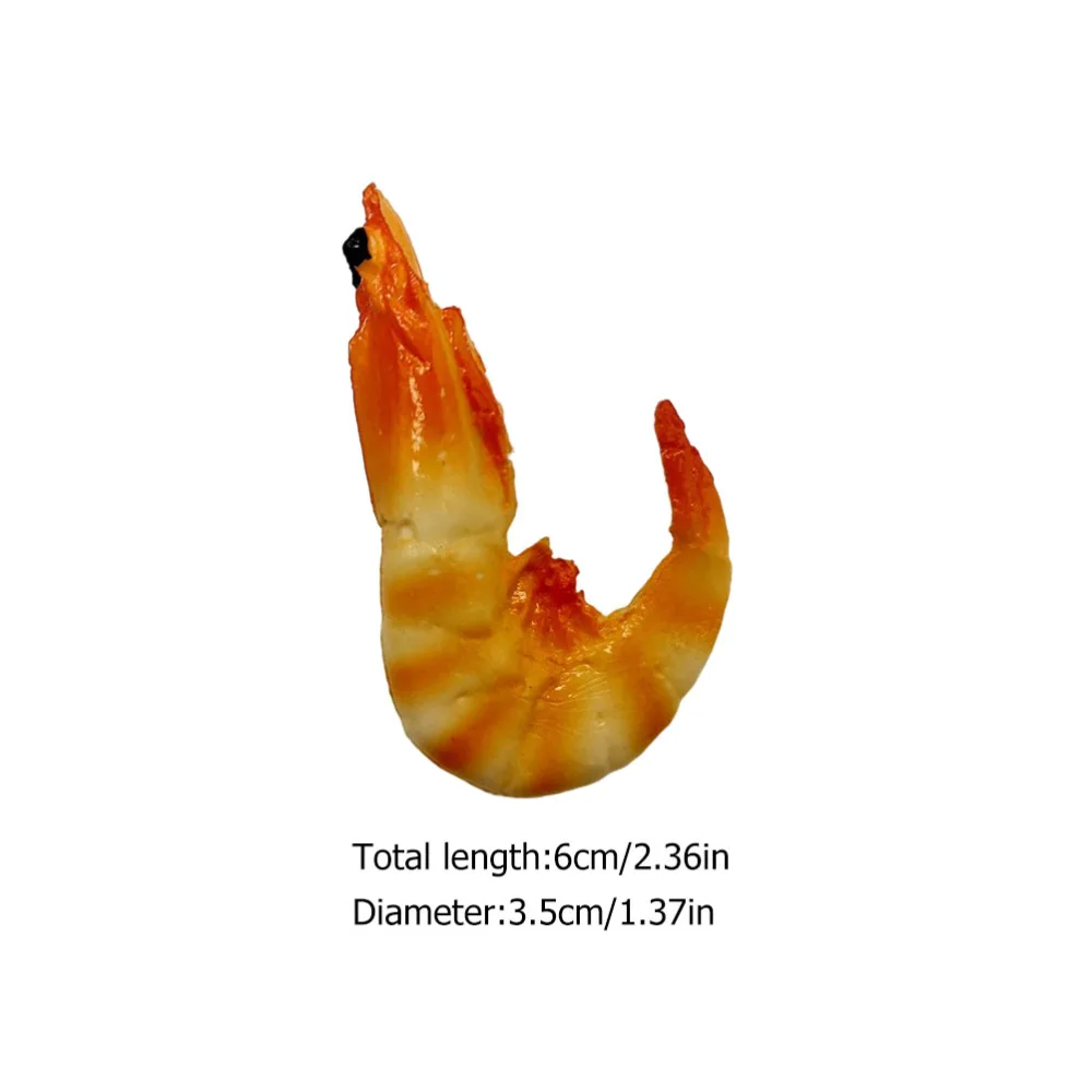 4pcs Cooked Shrimp Simulated Shrimp Food Models Food Photo Prop Home Decor