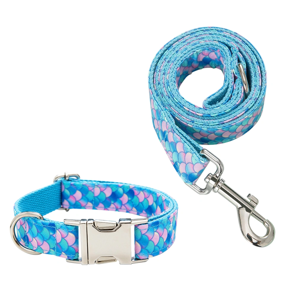 1Pc Lovely Mermaid Pattern Pet Harness Nylon Pet Lead Leash Traction Rope Comfortable Neck Strap for Pet Dog Size XL